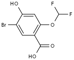 5-Bromo-2-(difluoromethoxy)-4-hydroxybenzoic acid Structure