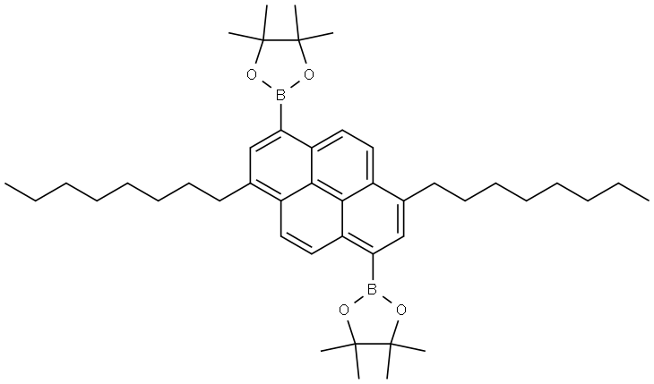 2,2'-(3,8-Dioctylpyrene-1,6-diyl)bis(4,4,5,5-tetramethyl-1,3,2-dioxaborolane) Structure