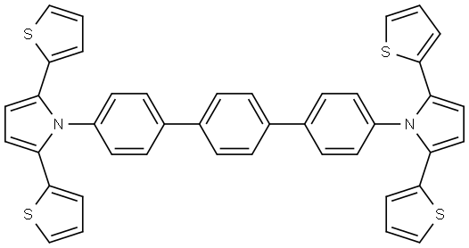 4,4''-bis(2,5-di(thiophen-2-yl)-1H-pyrrol-1-yl)-1,1':4',1''-terphenyl Structure