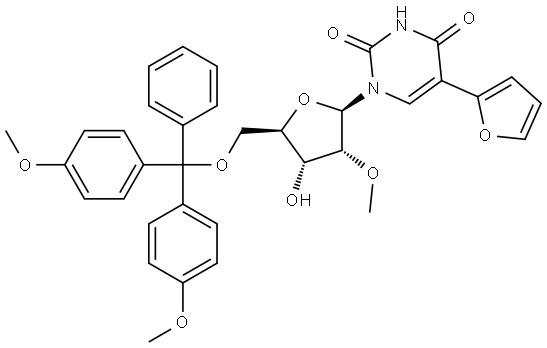 5-Furan-2-yl-2'-O-Methyl-5'-O-DMT-uridine Structure