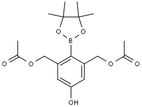 (5-Hydroxy-2-(4,4,5,5-tetramethyl-1,3,2-dioxaborolan-2-yl)-1,3-phenylene)bis(methylene) diacetate Structure