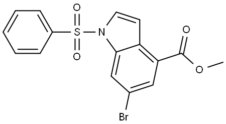 methyl 6-bromo-1-(phenylsulfonyl)-1H-indole-4-carboxylate Structure