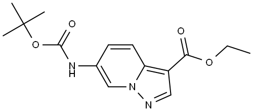 Pyrazolo[1,5-a]pyridine-3-carboxylic acid, 6-[[(1,1-dimethylethoxy)carbonyl]amino]-, ethyl ester 구조식 이미지