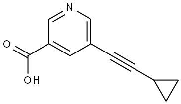 3-Pyridinecarboxylic acid, 5-(2-cyclopropylethynyl)- Structure