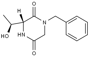 (R)-1-benzyl-3-((S)-1-hydroxyethyl)piperazine-2,5-dione Structure