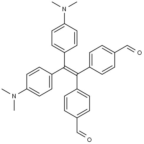 4,4'-(2,2-bis(4-(dimethylamino)phenyl)ethene-1,1-diyl)dibenzaldehyde Structure