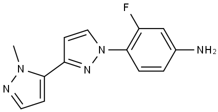 3-fluoro-4-(2'-methyl-1H,2'H-3,3'-bipyrazol-1-yl)aniline Structure