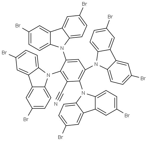 2,3,5,6-tetrakis(3,6-dibromo-9H-carbazol-9-yl)-benzonitrile Structure