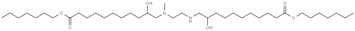 heptyl 11-((2-((11-(heptyloxy)-2-hydroxy-11-oxoundecyl)(methyl)amino)ethyl)amino)-10-hydroxyundecanoate Structure