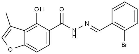 4-Hydroxy-3-methyl-5-benzofurancarboxylic acid (2E)-2-[(2-bromophenyl)methylene].. Structure