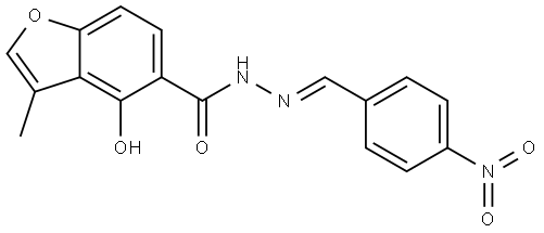 4-Hydroxy-3-methyl-5-benzofurancarboxylic acid (2E)-2-[(4-nitrophenyl)methylene]... 구조식 이미지