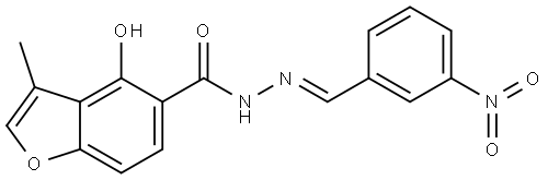 4-Hydroxy-3-methyl-5-benzofurancarboxylic acid (2E)-2-[(3-nitrophenyl)methylene].. Structure