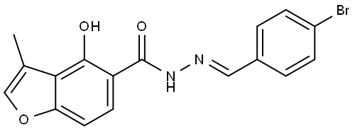 4-Hydroxy-3-methyl-5-benzofurancarboxylic acid (2E)-2-[(4-bromophenyl)methylene].. Structure