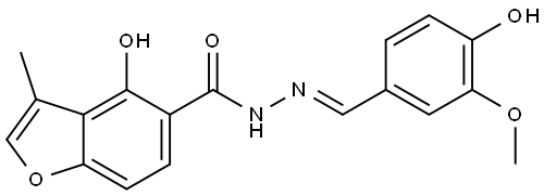 4-Hydroxy-3-methyl-5-benzofurancarboxylic acid (2E)-2-[(4-hydroxy-3-methoxypheny... Structure