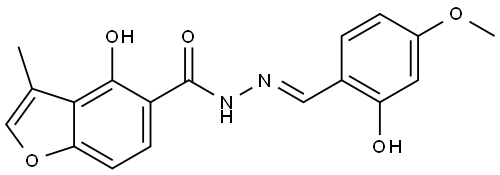 4-Hydroxy-3-methyl-5-benzofurancarboxylic acid (2E)-2-[(2-hydroxy-4-methoxypheny... 구조식 이미지