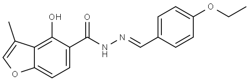 4-Hydroxy-3-methyl-5-benzofurancarboxylic acid (2E-2-[(4-ethoxyphenyl)methylene... Structure