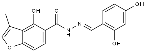 4-Hydroxy-3-methyl-5-benzofurancarboxylic acid (2E)-2-[(2,4-dihydroxyphenyl)meth... Structure