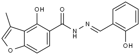 4-Hydroxy-3-methyl-5-benzofurancarboxylic acid (2E)-2-[(2-hydroxyphenyl)methylen... Structure