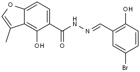 4-Hydroxy-3-methyl-5-benzofurancarboxylic acid (2E)-2-[(5-bromo-2-hydroxyphenyl)... Structure