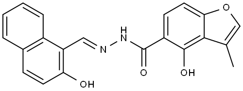 4-Hydroxy-3-methyl-5-benzofurancarboxylic acid (2E)-2-[(2-hydroxy-1-naphthalenyl.. Structure