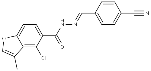 4-Hydroxy-3-methyl-5-benzofurancarboxylic acid (2E)-2-[(4-cyanophenyl)methylene]... Structure