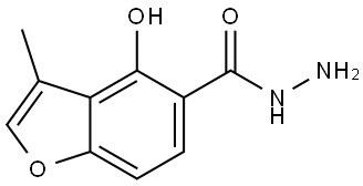 4-Hydroxy-3-methyl-5-benzofurancarboxylic acid hydrazide 구조식 이미지