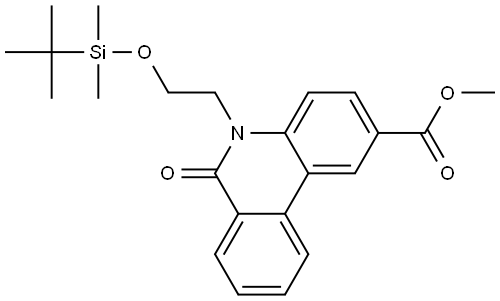 methyl 5-(2-((tert-butyldimethylsilyl)oxy)ethyl)-6-oxo-5,6-dihydrophenanthridine-2-carboxylate Structure