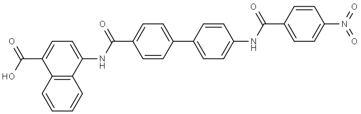 4-[[[4′-[(4-Nitrobenzoyl)amino][1,1′-biphenyl]-4-yl]carbonyl]amino]-1-naphthalenecarboxylic acid Structure