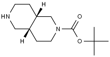 2,6-Naphthyridine-2(1H)-carboxylic acid, octahydro-, 1,1-dimethylethyl ester, (4aR,8aR)-rel- Structure