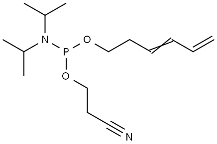 (E)-2-cyanoethyl hexa-3,5-dien-1-yl diisopropylphosphoramidite Structure