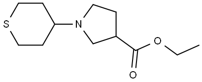 ethyl 1-(tetrahydro-2H-thiopyran-4-yl)pyrrolidine-3-carboxylate Structure