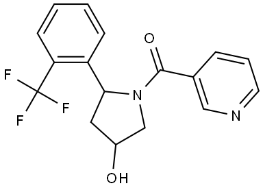 Methanone, [4-hydroxy-2-[2-(trifluoromethyl)phenyl]-1-pyrrolidinyl]-3-pyridinyl- Structure