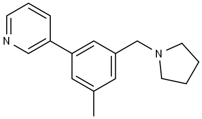 3-[3-Methyl-5-(1-pyrrolidinylmethyl)phenyl]pyridine Structure