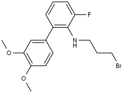 N-(3-bromopropyl)-3-fluoro-3',4'-dimethoxy-[1,1'-biphenyl]-2-amine Structure