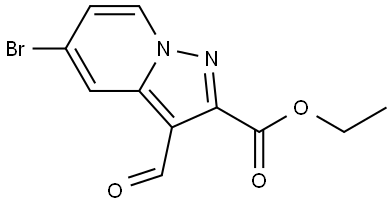 Pyrazolo[1,5-a]pyridine-2-carboxylic acid, 5-bromo-3-formyl-, ethyl ester 구조식 이미지