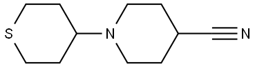 1-(tetrahydro-2H-thiopyran-4-yl)piperidine-4-carbonitrile Structure