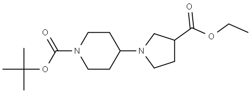 tert-butyl 4-(3-(ethoxycarbonyl)pyrrolidin-1-yl)piperidine-1-carboxylate Structure