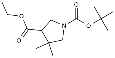 Ethyl 1-Boc-4,4-dimethylpyrrolidine-3-carboxylate Structure