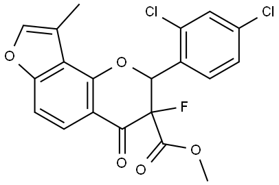 Methyl 2-(2,4-dichlorophenyl)-3-fluoro-3,4-dihydro-9-methyl-4-oxo-2H-furo[2,3-h]... Structure