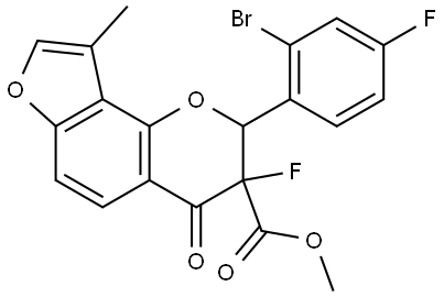 Methyl 2-(2-bromo-4-fluorophenyl)-3-fluoro-3,4-dihydro-9-methyl-4-oxo-2H-furo[2, Structure