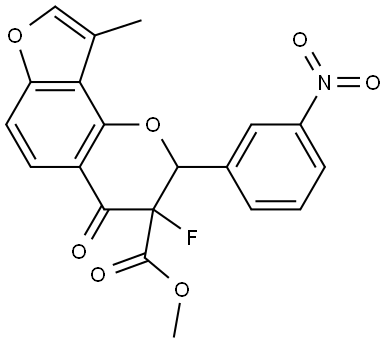 Methyl 3-fluoro-3,4-dihydro-9-methyl-2-(3-nitrophenyl)-4-oxo-2H-furo[2,3-h]-1-be... Structure