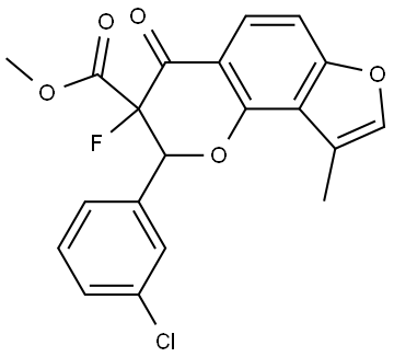 Methyl 2-(3-chlorophenyl)-3-fluoro-3,4-dihydro-9-methyl-4-oxo-2H-furo[2,3-h]-1-b... Structure