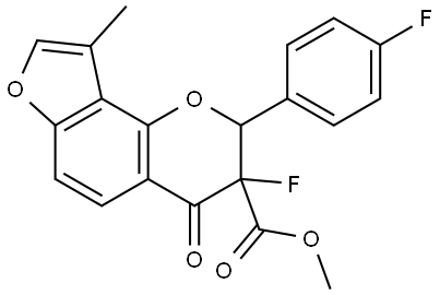 Methyl 3-fluoro-2-(4-fluorophenyl)-3,4dihydro-9-methyl-4-oxo-2H-furo[2,3-h]-1-b... Structure