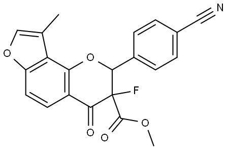 Methyl 2-(4-cyanophenyl)-3-fuoro-3,4-dihydro-9-methyl-4-oxo-2H-furo[2,3-h]-1-be... Structure