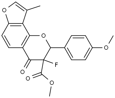 Methyl 3-fluoro-3,4-dihydro-2-(4-methoxyphenyl)-9-methyl-4-oxo-2H-furo[2,3-h]-1-.. Structure