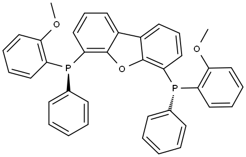 (-)-4,6-Bis((S)-(2-methoxyphenyl)(phenyl)phosphinyl)dibenzo[b,d]furan Structure