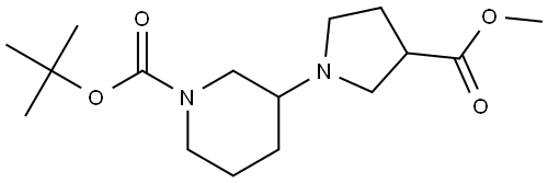 tert-butyl 3-(3-(methoxycarbonyl)pyrrolidin-1-yl)piperidine-1-carboxylate Structure