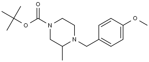 tert-butyl 4-(4-methoxybenzyl)-3-methylpiperazine-1-carboxylate Structure