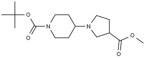 tert-butyl 4-(3-(methoxycarbonyl)pyrrolidin-1-yl)piperidine-1-carboxylate Structure