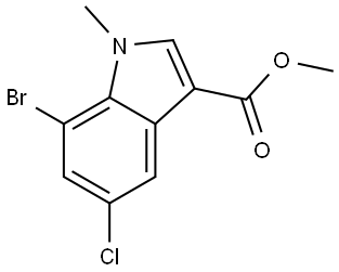 1H-Indole-3-carboxylic acid, 7-bromo-5-chloro-1-methyl-, methyl ester Structure